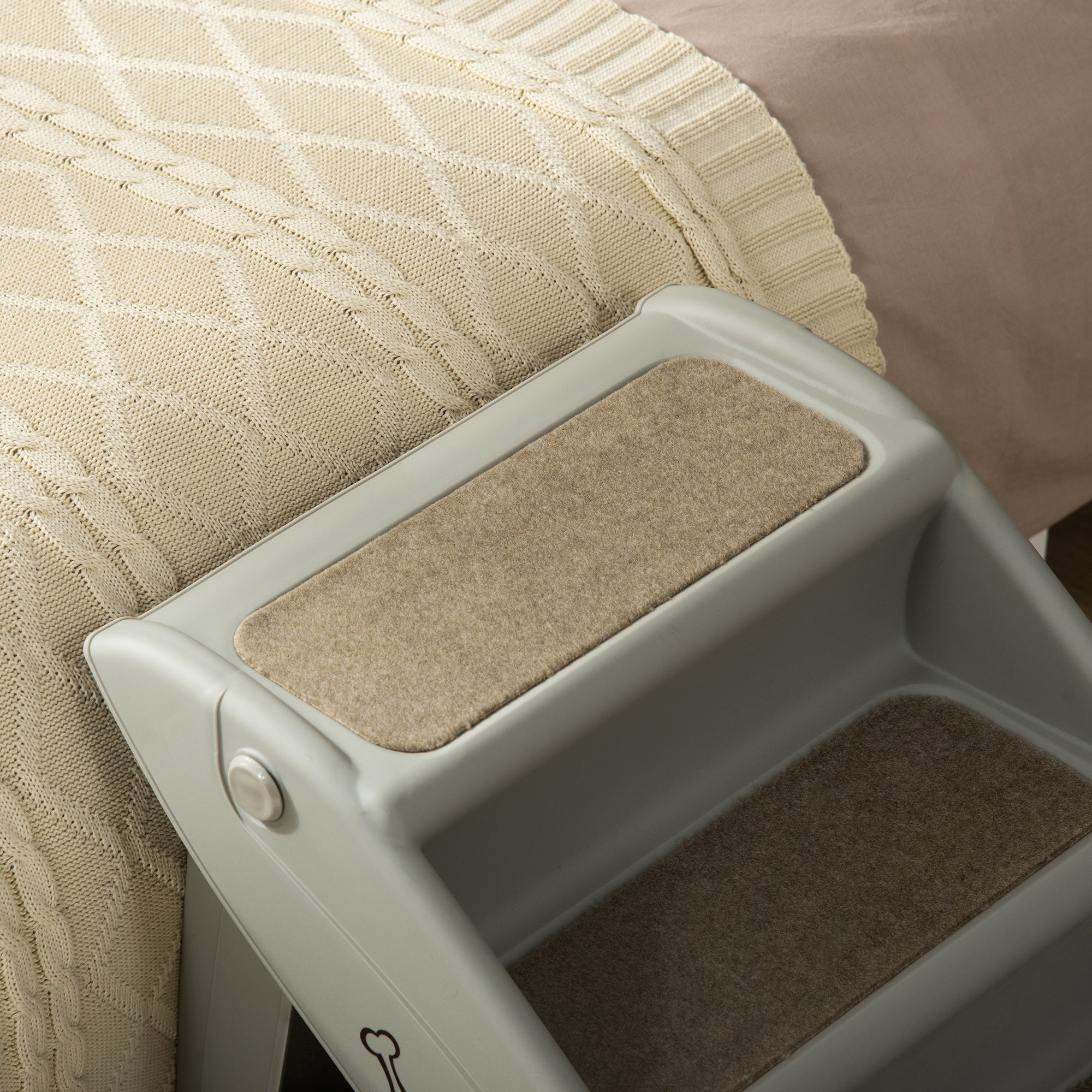 Scaletta per Cani Pieghevole 4 Gradini 67x38x49,5 cm in Plastica Grigio