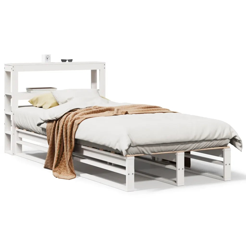 Letto singolo | Letto per adulti | Letto senza Materasso Bianco 75x190 in Legno Massello di Pino