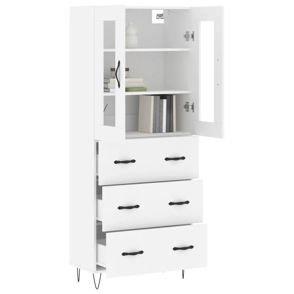 Credenza | Madia | Buffet da pranzo | Armadio da pranzo Bianca 69,5x34x180 cm in Legno Multistrato
