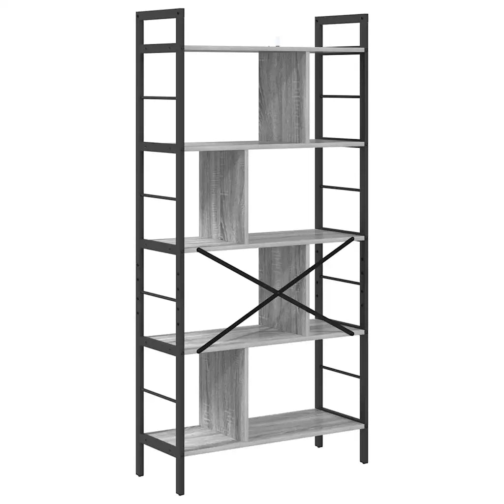 Libreria Grigio Sonoma 75 x 30 x 156 cm Legno multistrato