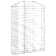 Gabbione cesto gabbia recinzione muro di contenimento ad arco 150 x 30 x 200/220 cm ferro zincato Argento 02_0039975
