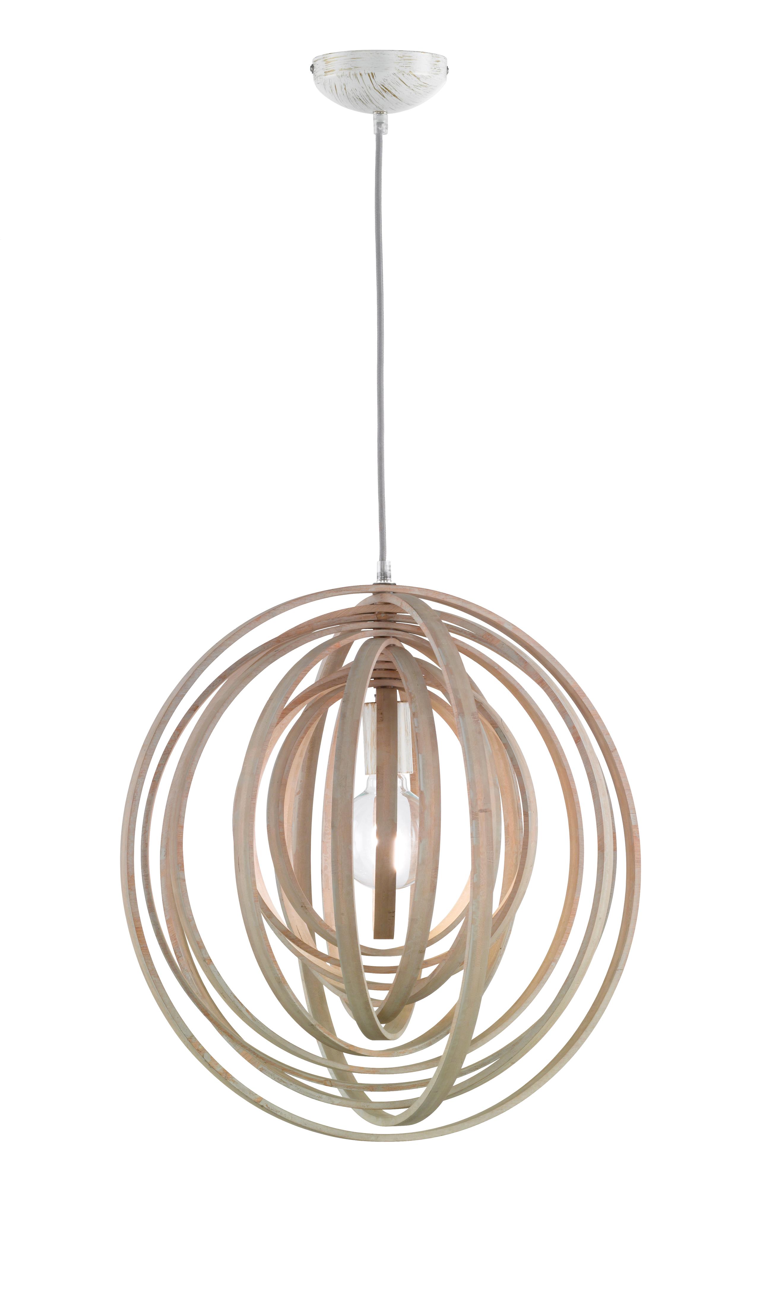 Lampada a Sospensione da Interno  E27 in Legno naturale Colore di Legno