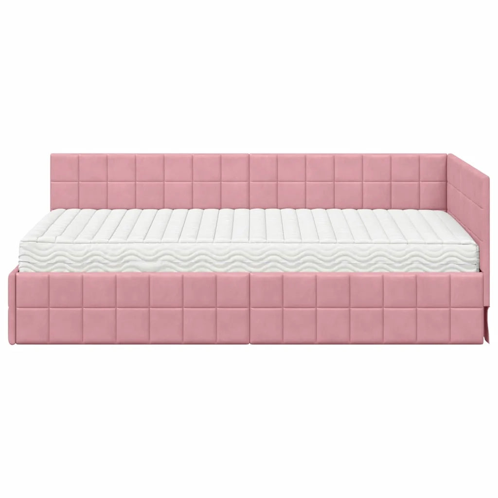 Struttura Letto Angolare con Materasso 2 pcs Grigio Velluto 3393951