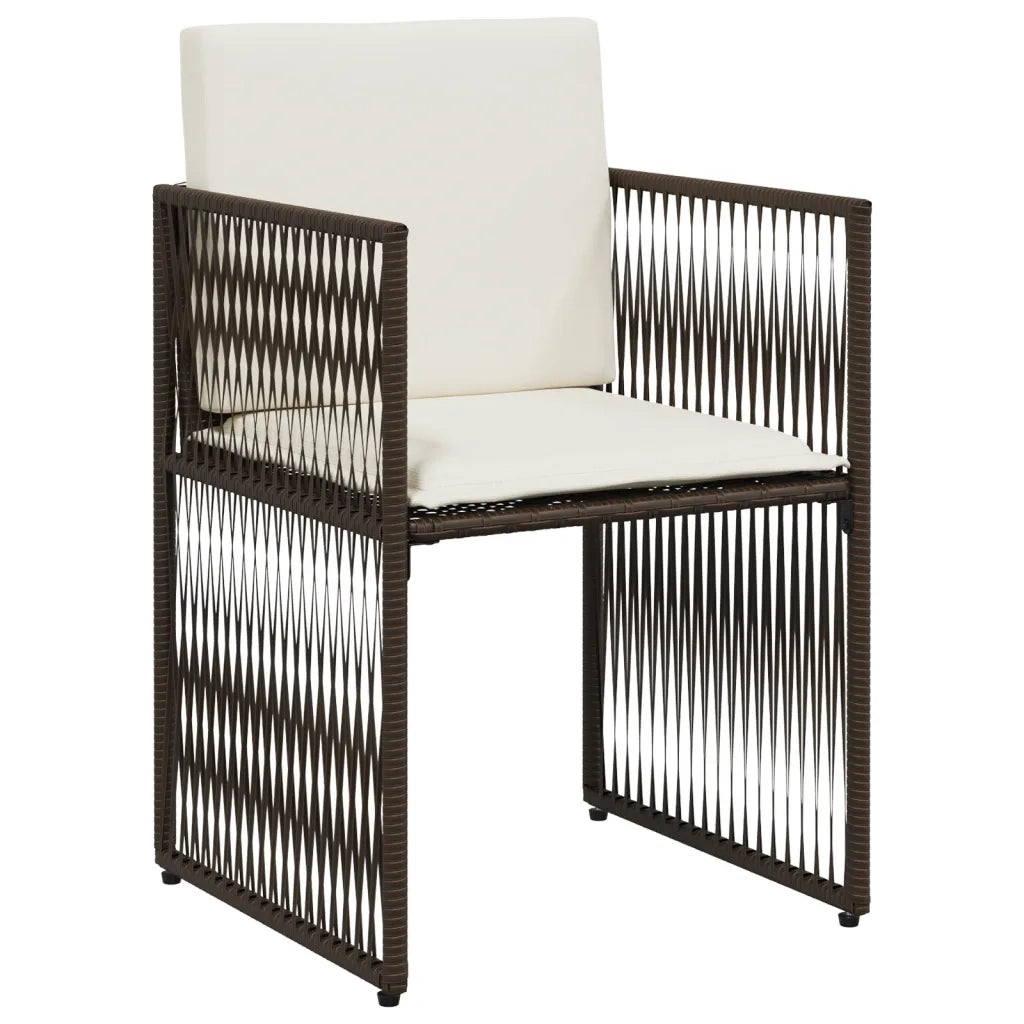 Set da Pranzo da Giardino 7pz | Set Salotto da Giardino con Cuscini in Polyrattan Marrone