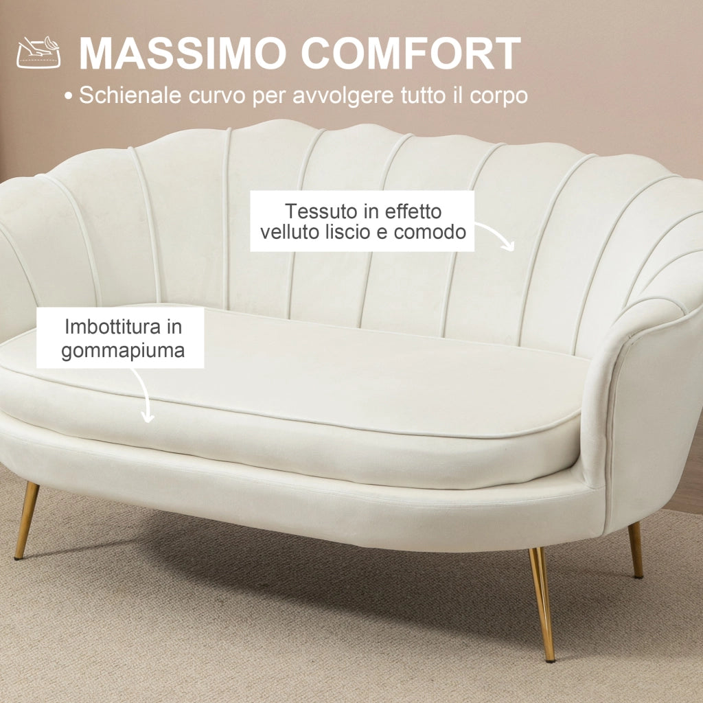 EasyComfort Divano Vintage 2 Posti Industrial Chic, Divanetto Francese per Ingrasso in Velluto, 130x77x77cm