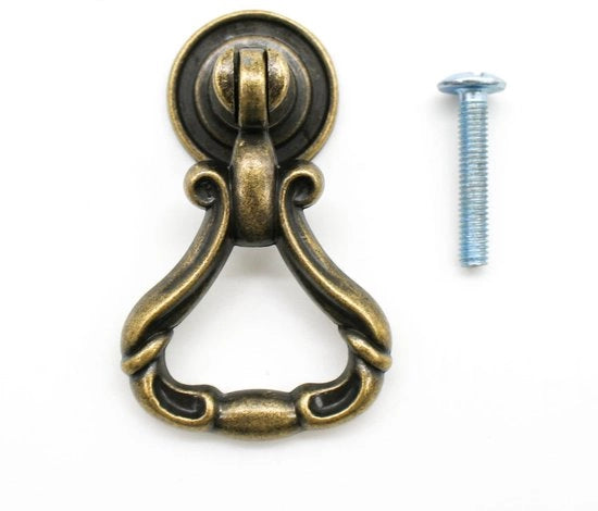 Set di maniglie vintage in acciaio con anello - Lotto da 16 pezzi