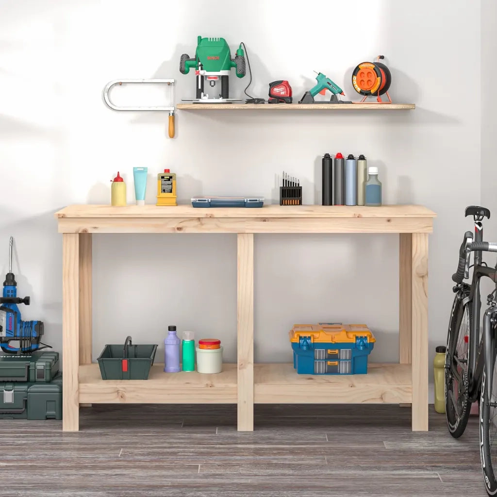 Banco da Lavoro 140x50x80 cm in Legno Massello di Pino CFW8873201