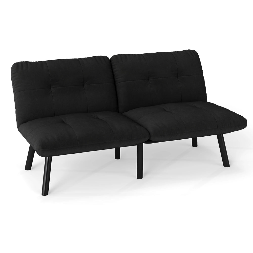 DIVANO LETTO pieghevole 87 x 58 x 25 cm Nero in velluto