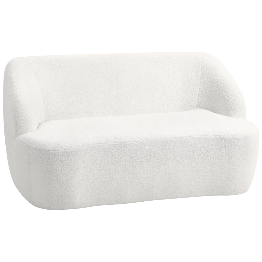 Divano 2 posti imbottito curvo in tessuto crema ¨C zephmum ¨C 142 cm