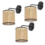 Set di 3 Applique Southend per Interni con Paralume Cilindrico - Nero / Beige lux.pro