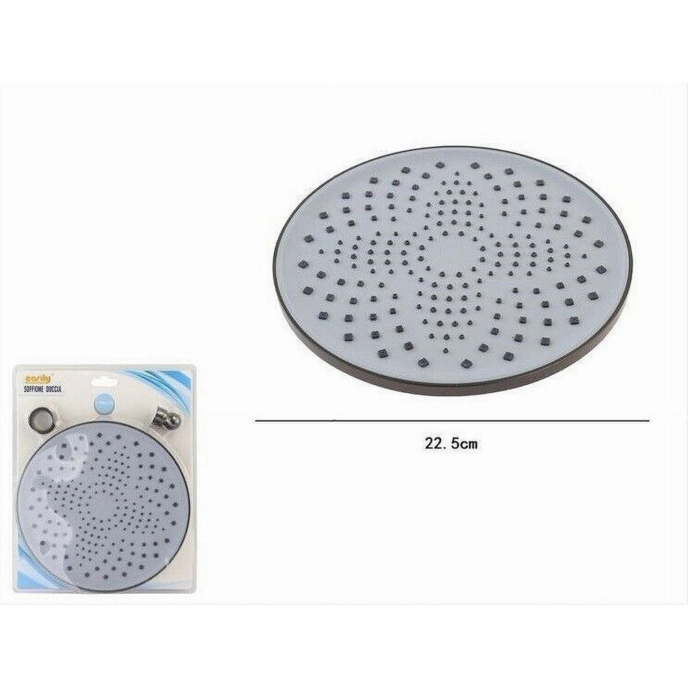Trade Shop - Soffione Doccia Tondo In Abs 22,5 Cm Ugelli Fori Bagno Miscelatore Filtro 87133 -