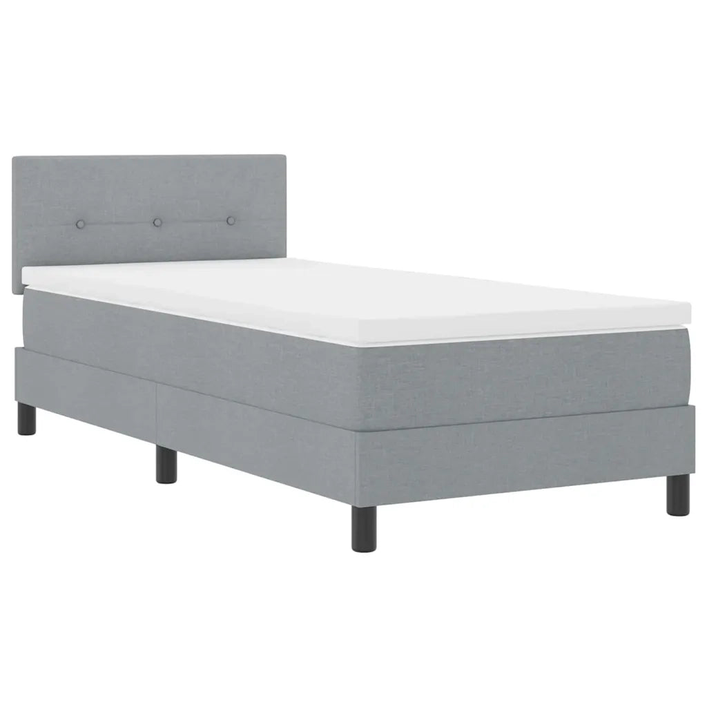 Letto a molle con materasso-Struttura Letto con Materasso Grigio chiaro 100 x 200 cm Tessuto 656246