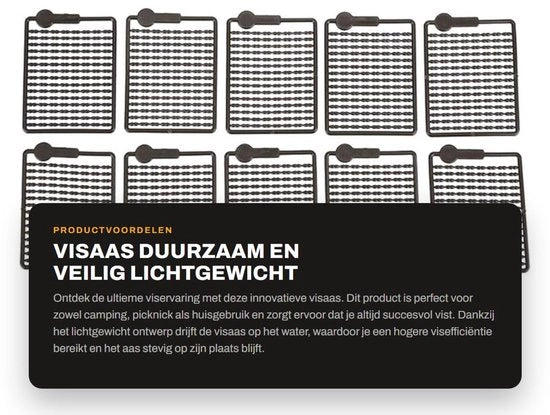Attrezzo per pesca a pelo - Visgerei Duurzaam - Leggero - Sicuro - Per Camping/Picnic - 10 pezzi - Adatto per Boilies e Haarrigs - Visgerei