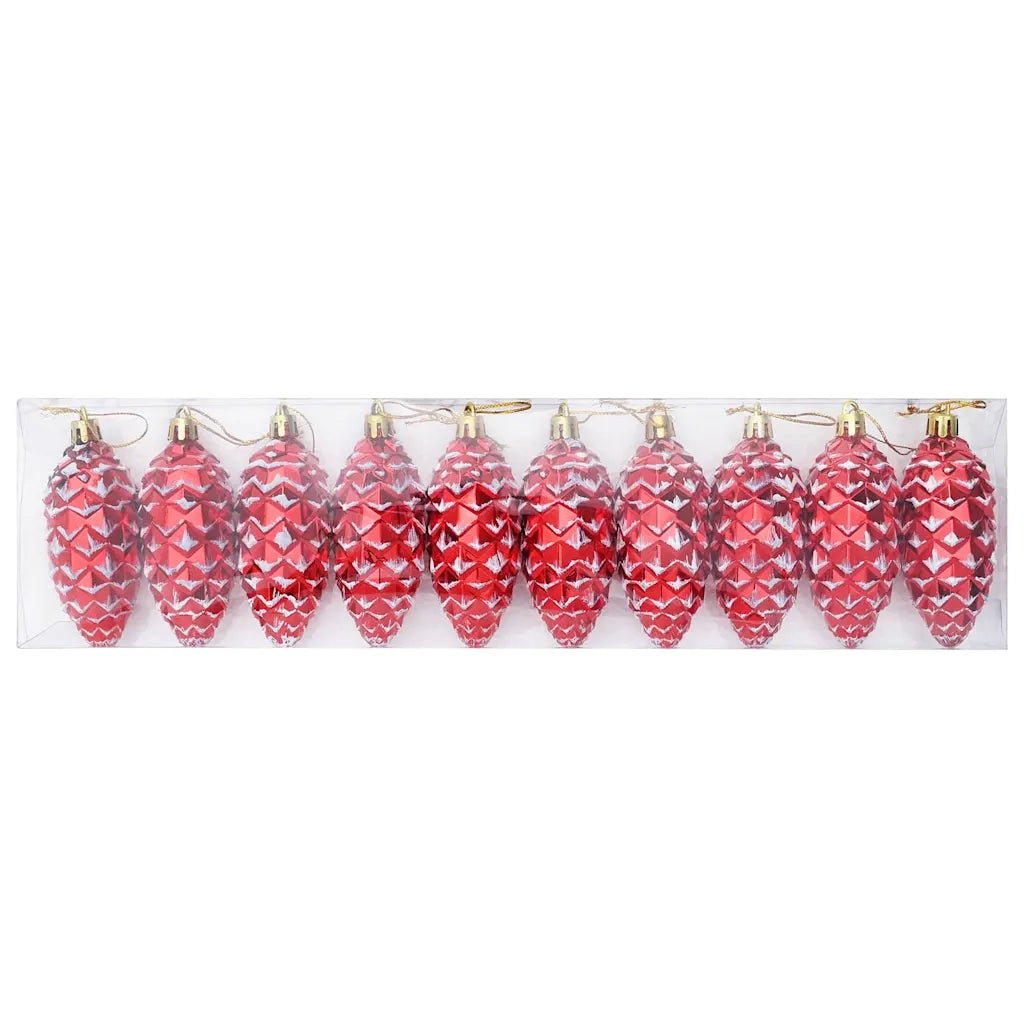 Palla di pino di Natale 40 pz-Decorazioni natalizie Rosso Plastica