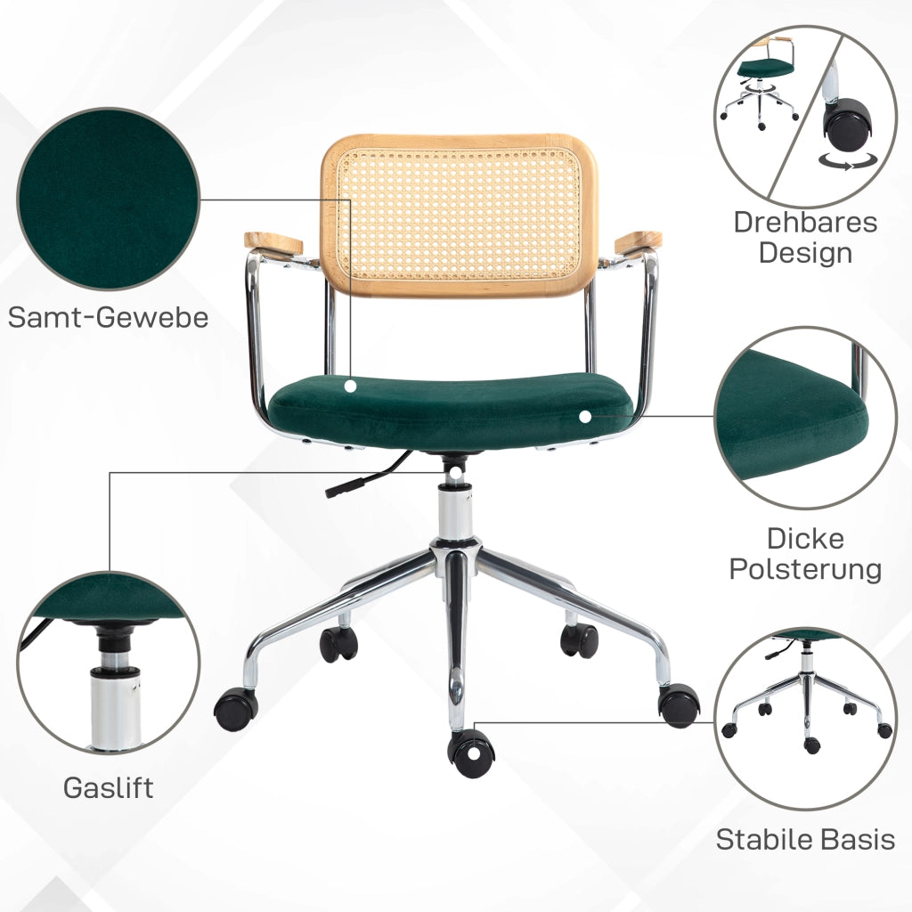 Sedia da Ufficio Boho Design ¨C Zephmum ¨C Braccioli Legno Verde