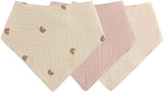 Set di 3 bandane di cotone morbide e assorbenti a forma di triangolo - adatti a ragazze e ragazzi con 2 occhielli regolabili - unisex