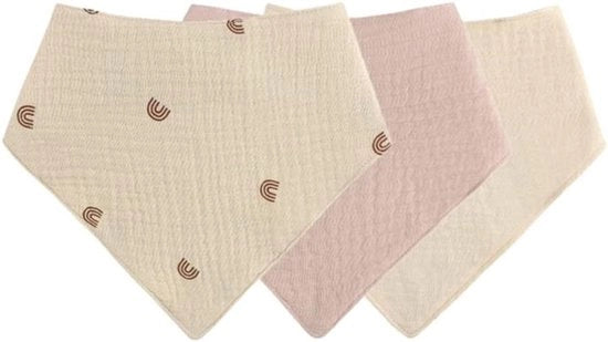 Set di 3 bandane di cotone morbide e assorbenti a forma di triangolo - adatti a ragazze e ragazzi con 2 occhielli regolabili - unisex