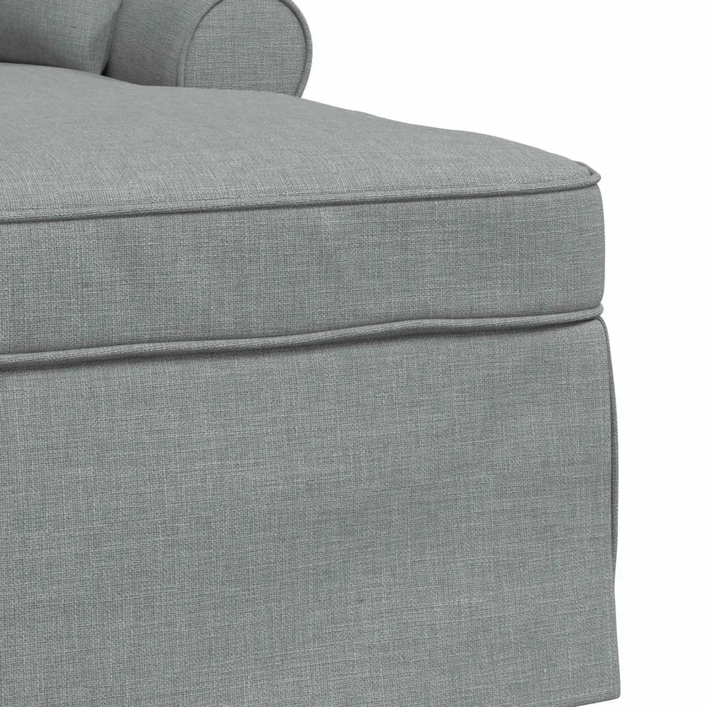 Chaise Longe con Gonna con cuscino 3 pz Grigio chiaro Tessuto CFW3212539