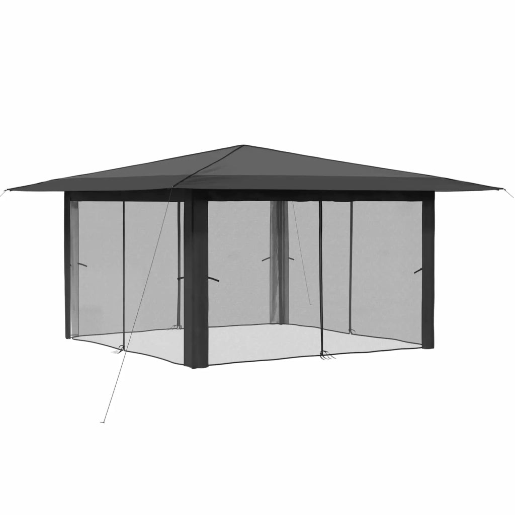 Gazebo con 4 Pareti Laterali 4 x 4 m Grigio chiaro e Antracite 42036822