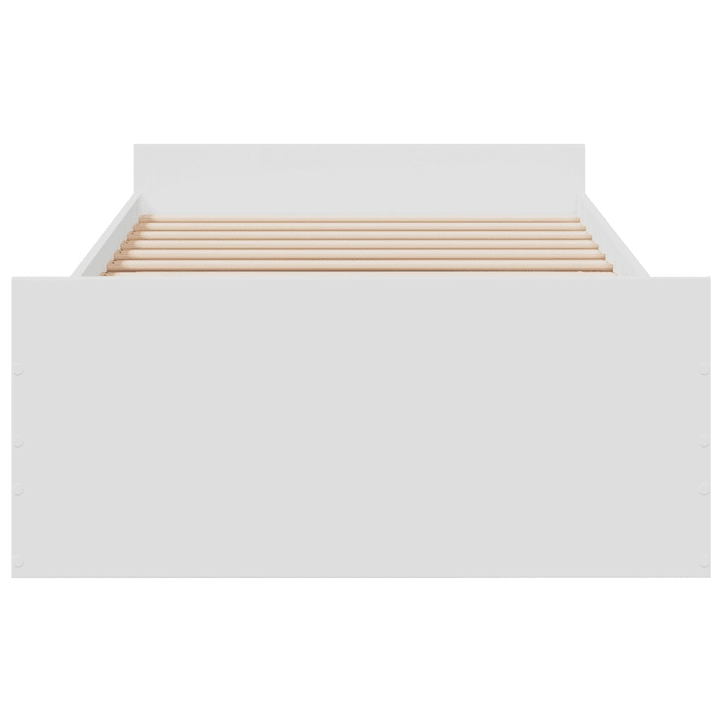 Giroletto con Cassetti Bianco 75x190 cm in Legno Multistrato 3280349