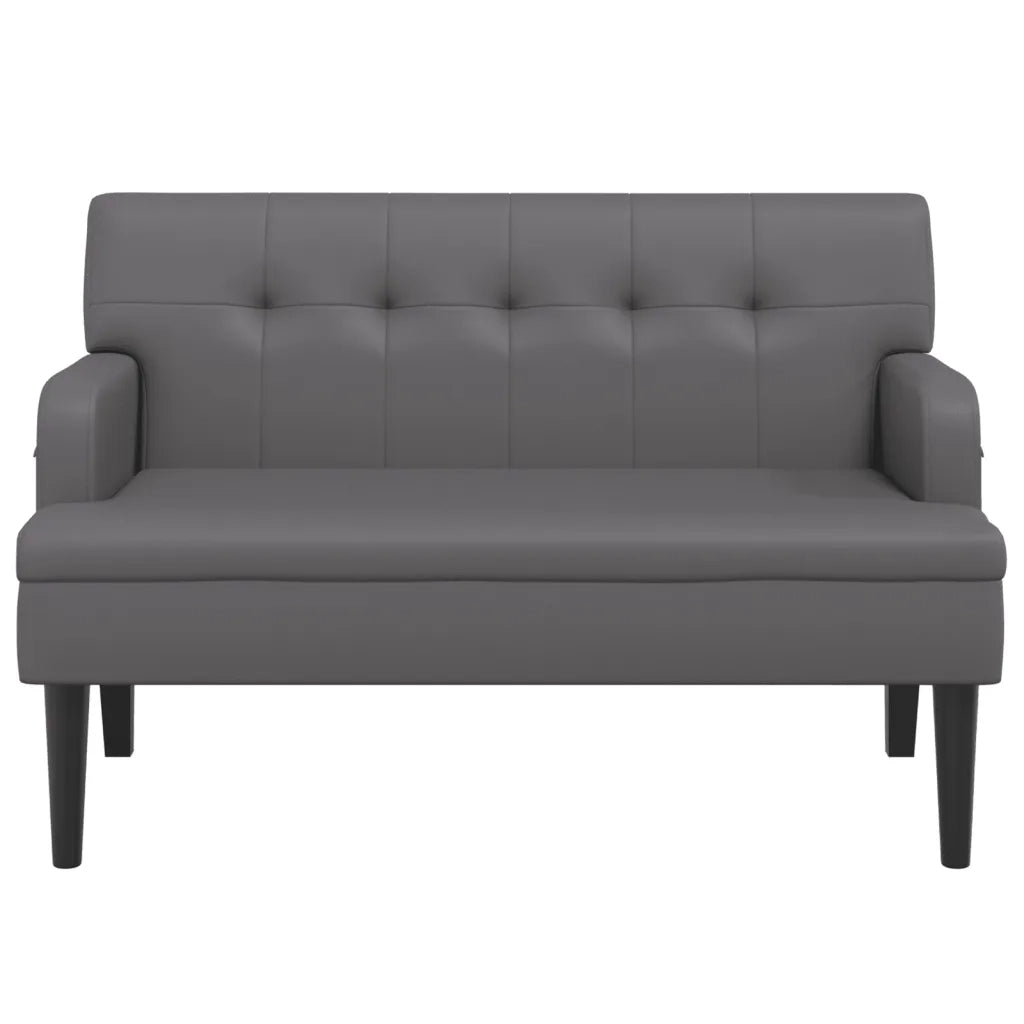 Panca con Schienale Grigia 112x65,5x75 cm in Similpelle 372151