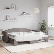 Divano Letto Estraibile con Materassi Tortora 80x200 cm Tessuto 3197204