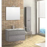 Mobile bagno sospeso fantasy 90 cm grigio matrix con lavabo e specchio