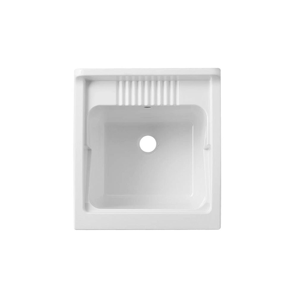 Mobile lavatoio per interni 45x50 cm bianco - vasca e asse in PP, sifone e troppopieno | Pratika