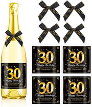 Decorazioni per bottiglia di vino - 4 pezzi - Decorazioni per compleanno - Striscia di lana - 30° compleanno - Accessori per feste - Adesivi per compleanni