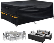 Copertura per mobili da giardino, Copertina impermeabile per mobili da giardino in tessuto zecca, impermeabile, resistente all'UV e ai polveri, tessuto oxford, per tavoli, bancali e set di mobili da giardino - 213 x 132 x 74 cm