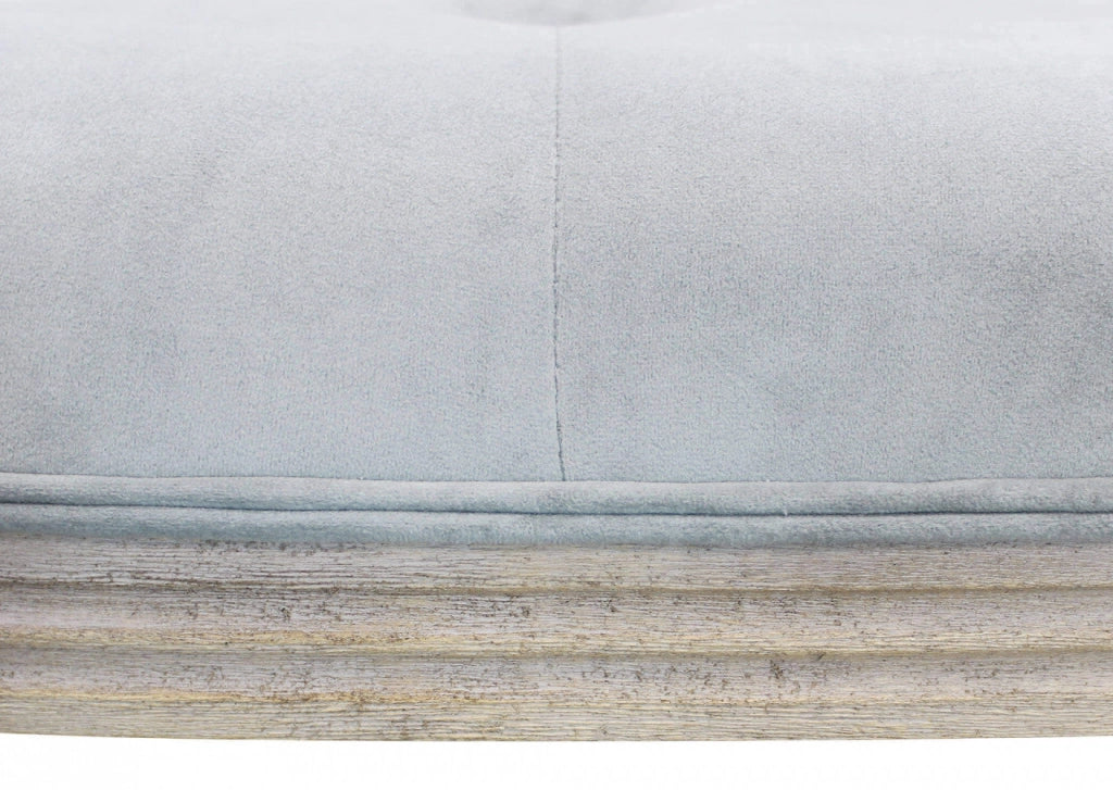 Panca Margi in Velluto Grigio 125x45x48 h cm in Legno Grigio