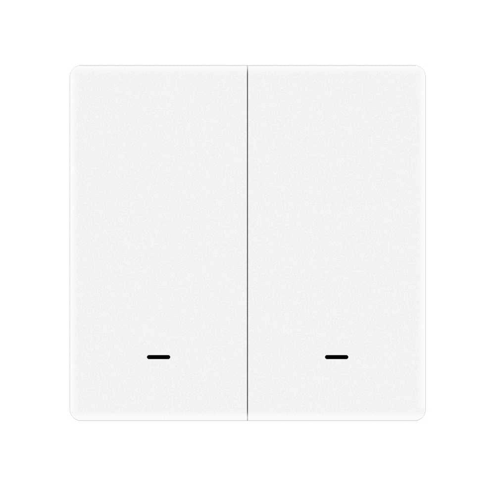Telecomando Interruttore Protocollo ZigBee 3.0, 2 Tasti, TUYA, Smart Life 3V Con Pile CR2032, Bianco