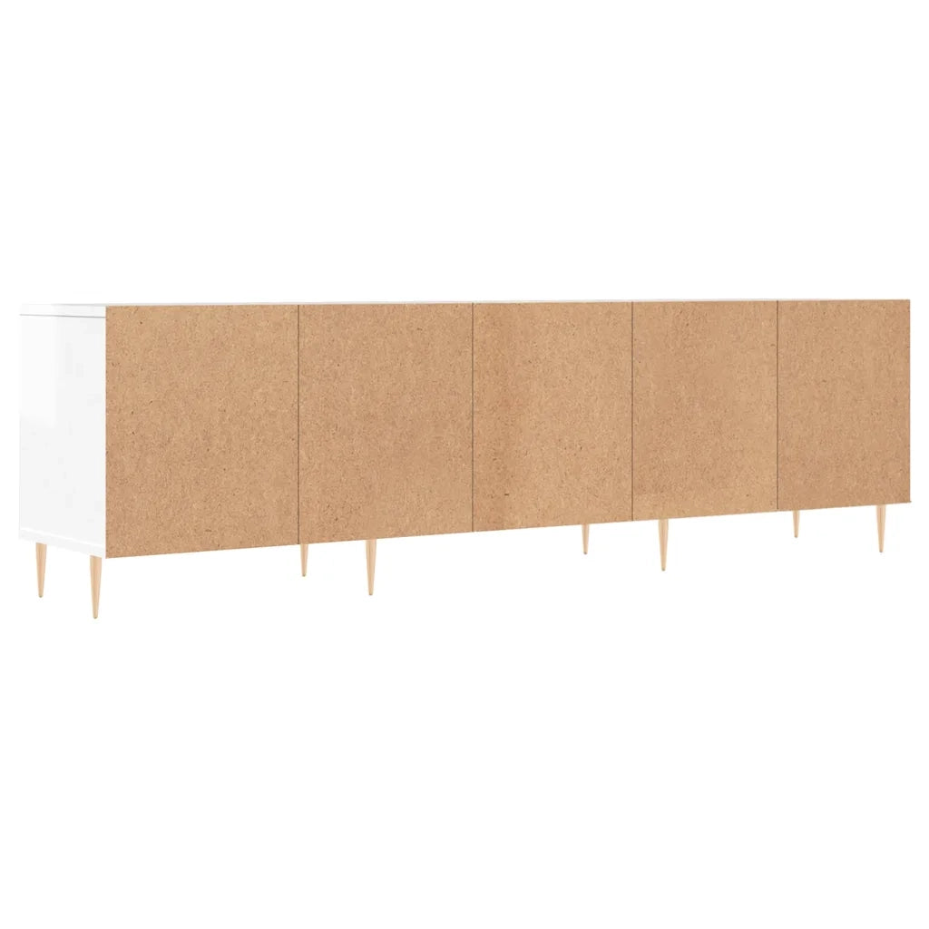 Mobile Porta TV-Mobile per TV-Credenza TV Bianco Lucido 150x30x44,5 cm Legno Multistrato