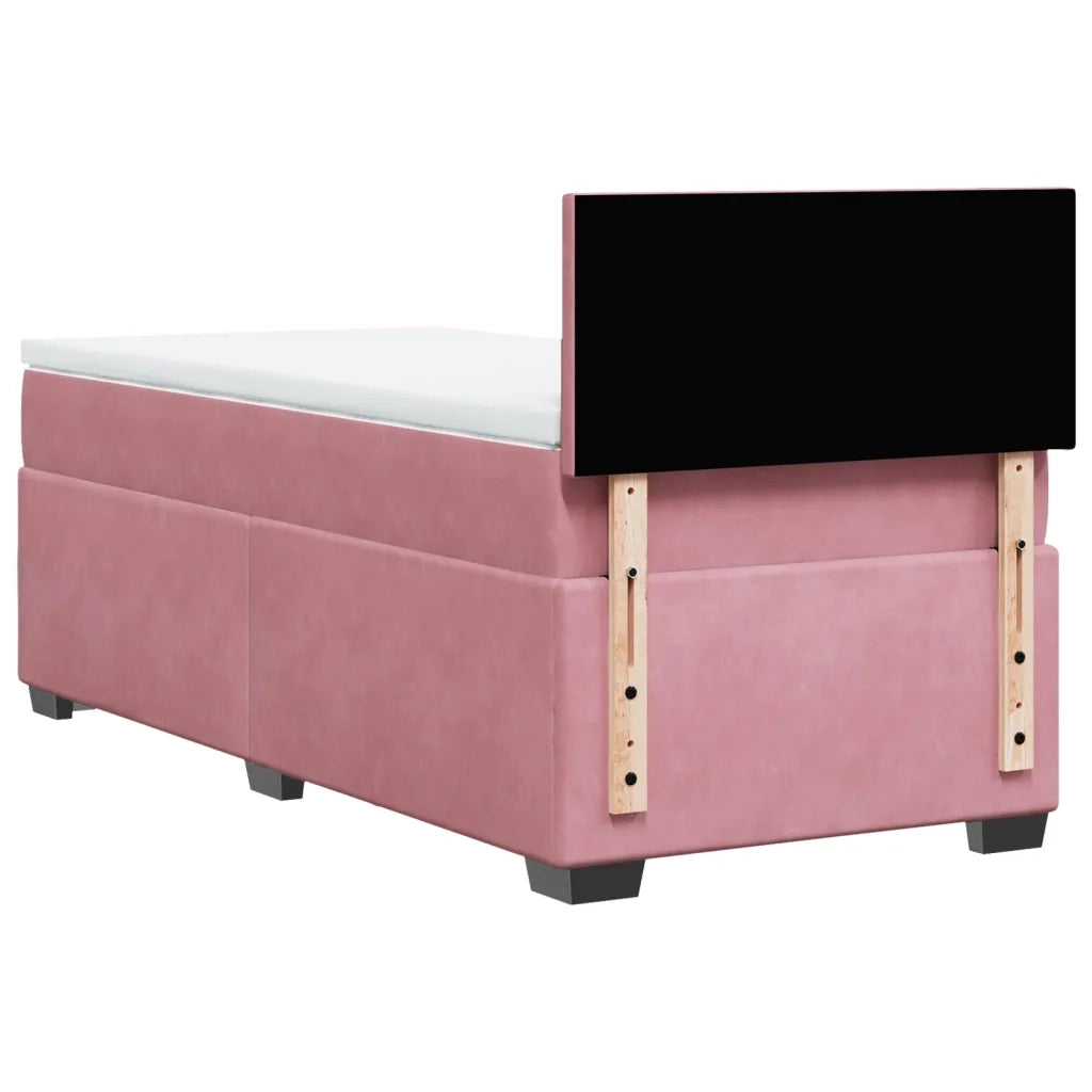 Giroletto a Molle con Materasso Rosa 80x200 cm in Velluto 3288461