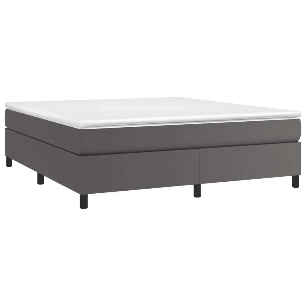 Struttura Letto a Rete a Molle-Giroletto Grigio 160x200 cm in Similpelle 650640