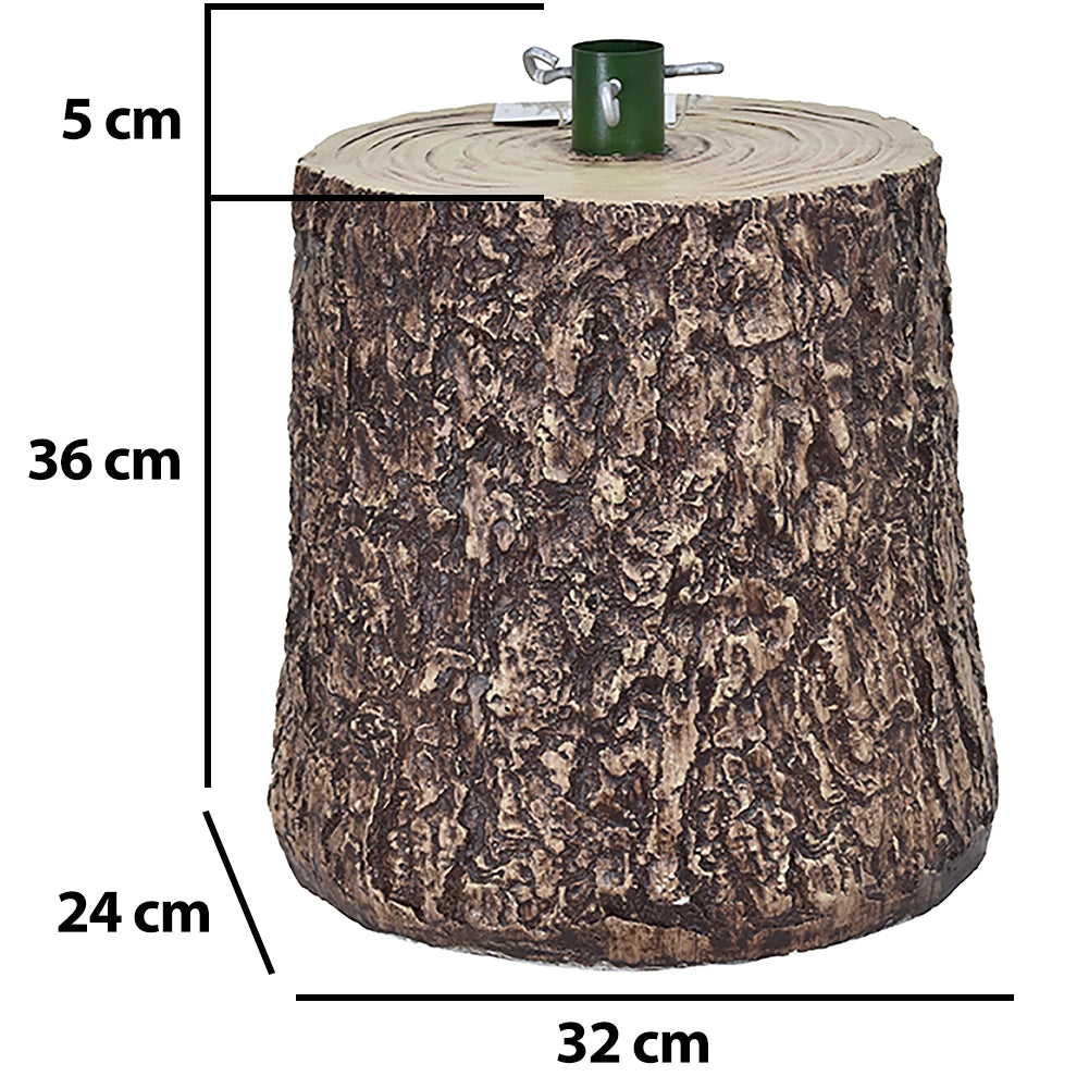Base Supporto Albero di Natale Tronco Universale Resina Ferro Marrone H 41 cm