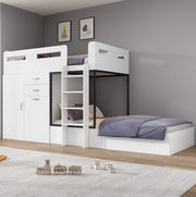 Letto a castello 90x200 con scrivania estraibile e armadio