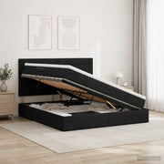 Letto con contenitore e materasso Nero 180 x 200 cm Tessuto 3459458