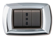 PLACCA LIFE LIVING PLAST CROMO 3P- ELETTROCANALI- 10,0 pz