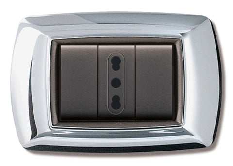 PLACCA LIFE LIVING PLAST CROMO 3P- ELETTROCANALI- 10,0 pz