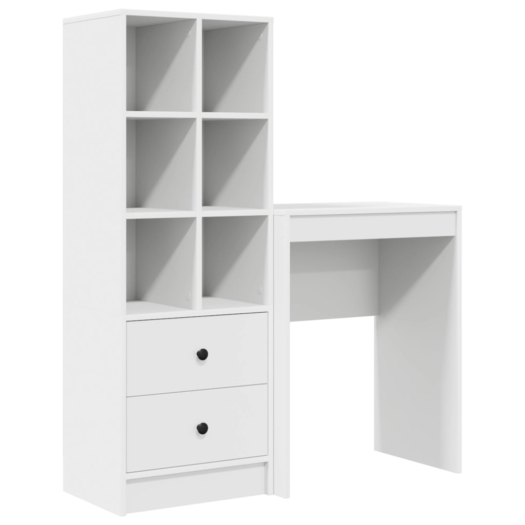 Scrivania con Storage Bianca in Legno Ingegnerizzato