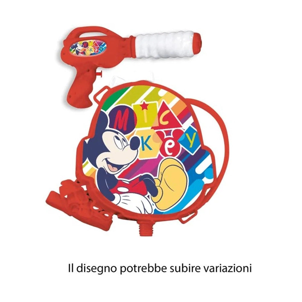 Trade Shop - Pistola Ad Acqua Con Zainetto Grafica Mickey Topolino 1200ml Gioco Bambini Estate 215433 -