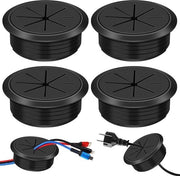 Set di condotti cavi flexibili Ø 60 mm - Nero - 4 pezzi - Realizzato in ABS - Design moderno minimalista - Condotti cavi.