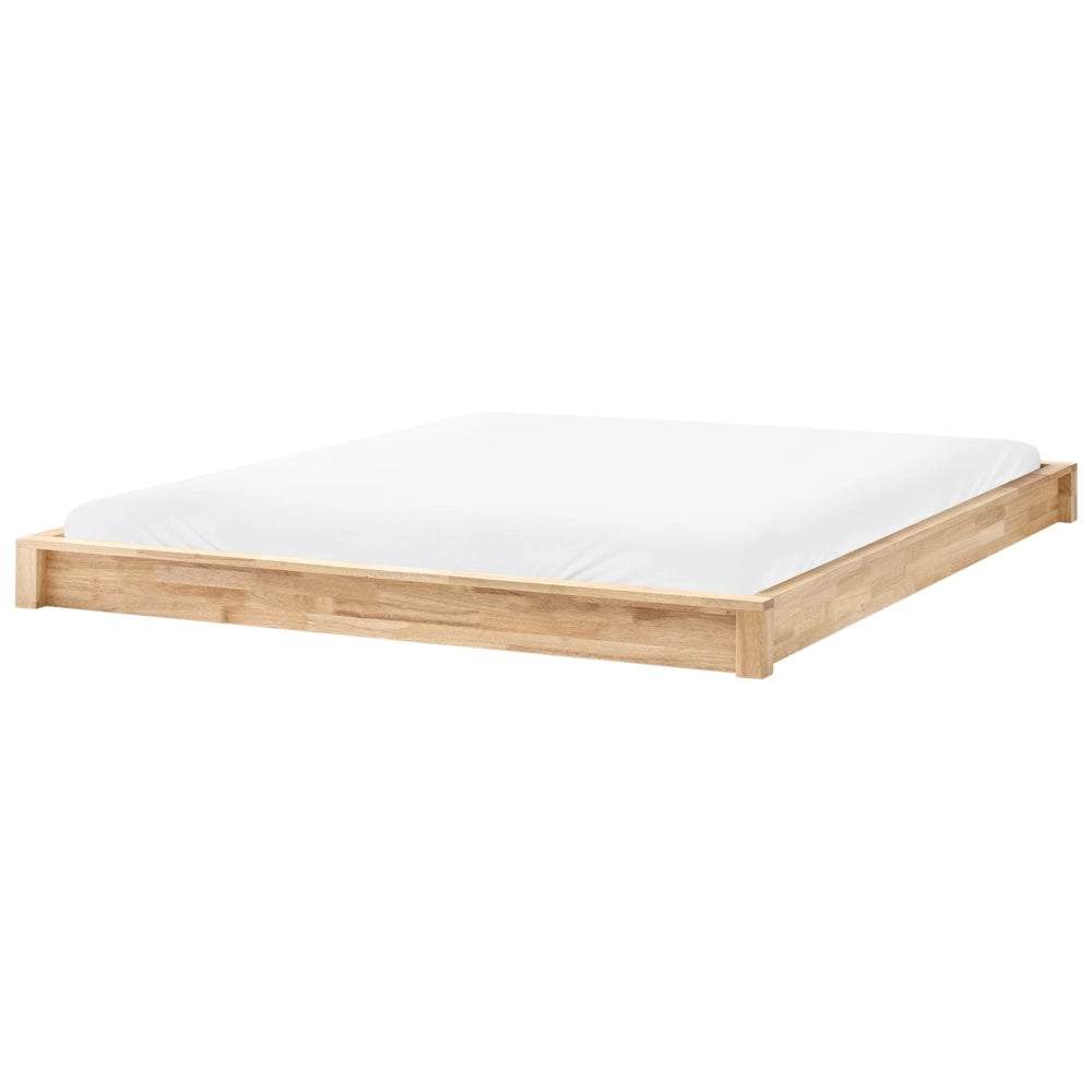 Letto con rete in legno marrone chiaro 180 x 200 cm senza testiera, design minimalista