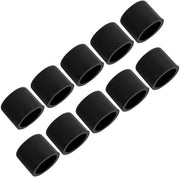 Set di 10 coperture in silicone nero per cavi RCA con protezione stoffa impermeabile