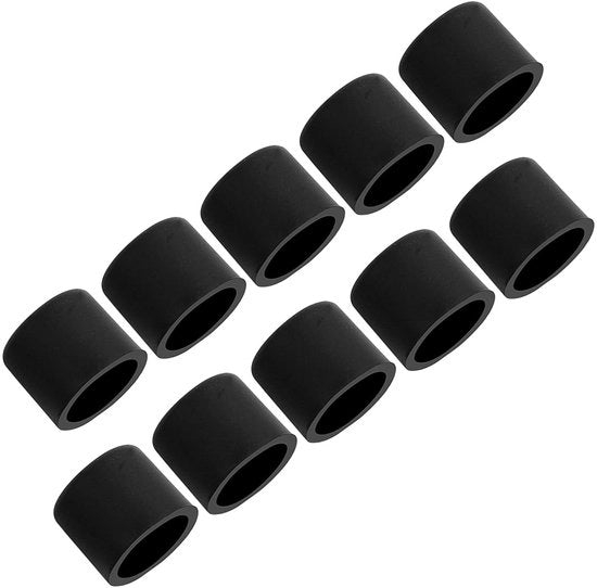 Set di 10 coperture in silicone nero per cavi RCA con protezione stoffa impermeabile