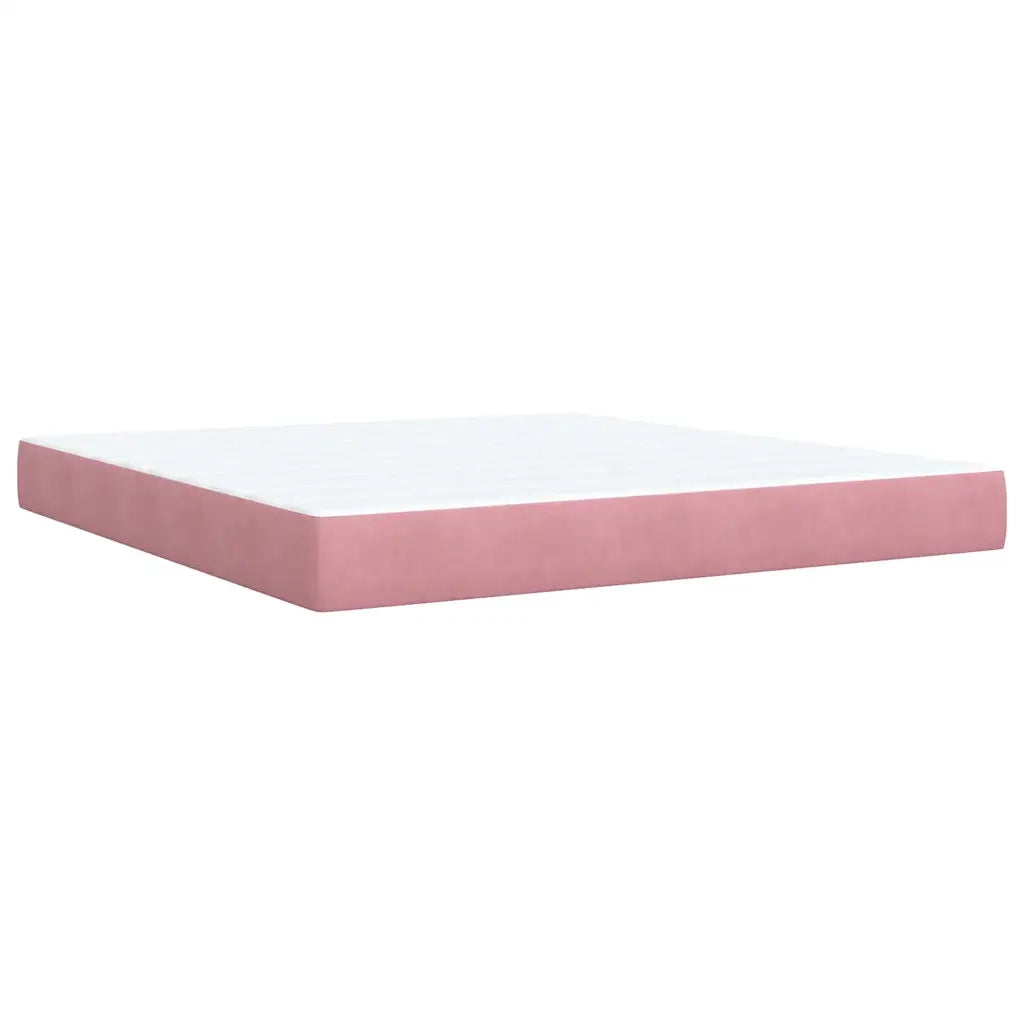 Giroletto a Molle con Materasso Rosa 180x200 cm in Velluto