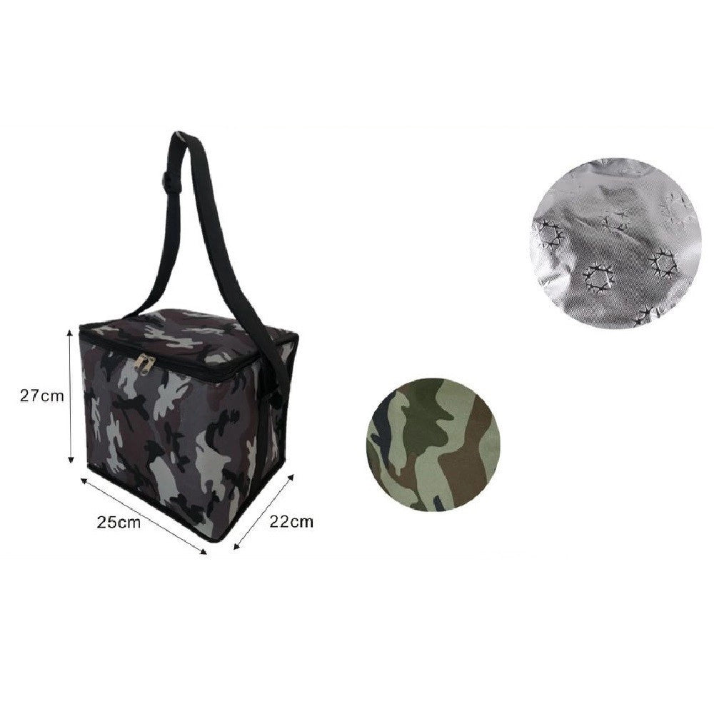 Trade Shop - Borsa Termica Fantasia Militare 15 Lt 27x22x25cm Per Mare Campeggio Picnic 12812 -