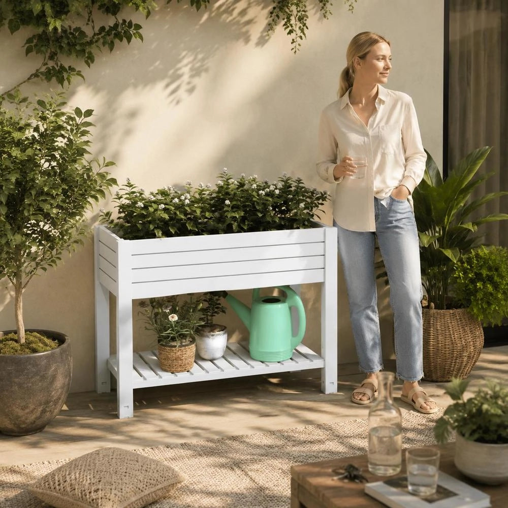 Raised Bed White 110x45x79 Cm Polypropylene