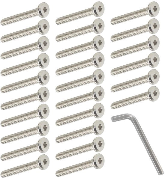 Viti per mobili - M6 x 50mm - Acciaio galvanizzato - 50 pezzi - Viti per collegamento di mobili - Adatti per letti e sedie - Qualità elevata